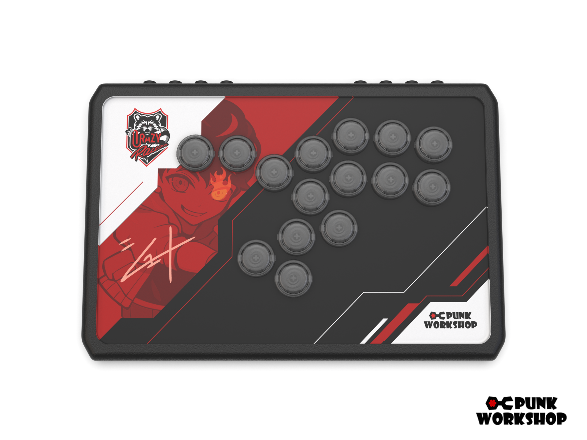 自作レバーレス　コントローラー　PUNK WORKSHOP 純正ボタン　ガチくん 自作レバーレス コントローラー PUNK WORKSHOP 純正ボタン ガチ