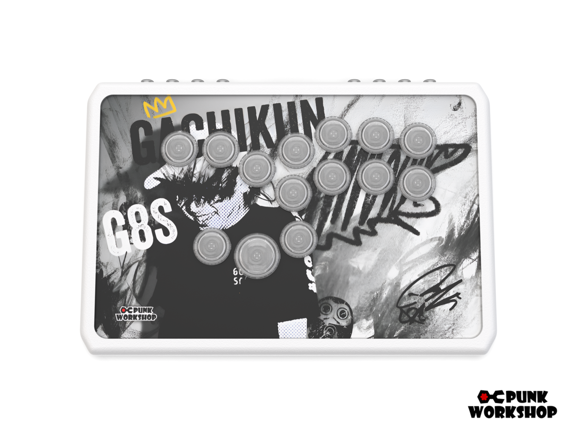 自作レバーレス　コントローラー　PUNK WORKSHOP 純正ボタン　ガチくん 自作レバーレス コントローラー PUNK WORKSHOP 純正ボタン ガチ