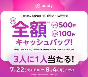 Paidy最大全額キャッシュバックキャンペーンについて
