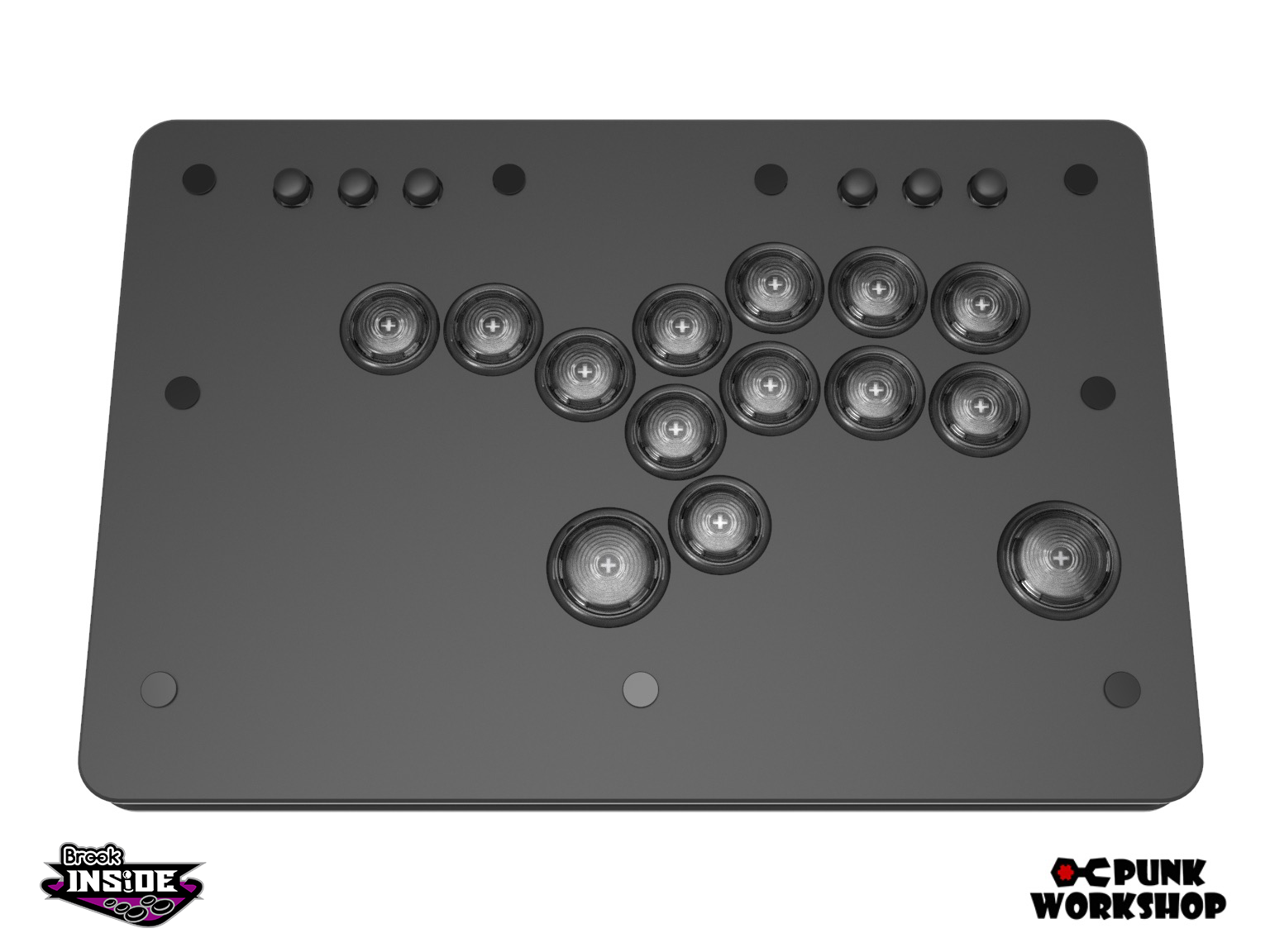 PUNK WORKSHOP MINI BOX(PKB)+Proボタン14個 受注生産】MINI BOX レバーレスコントローラー (ボタン