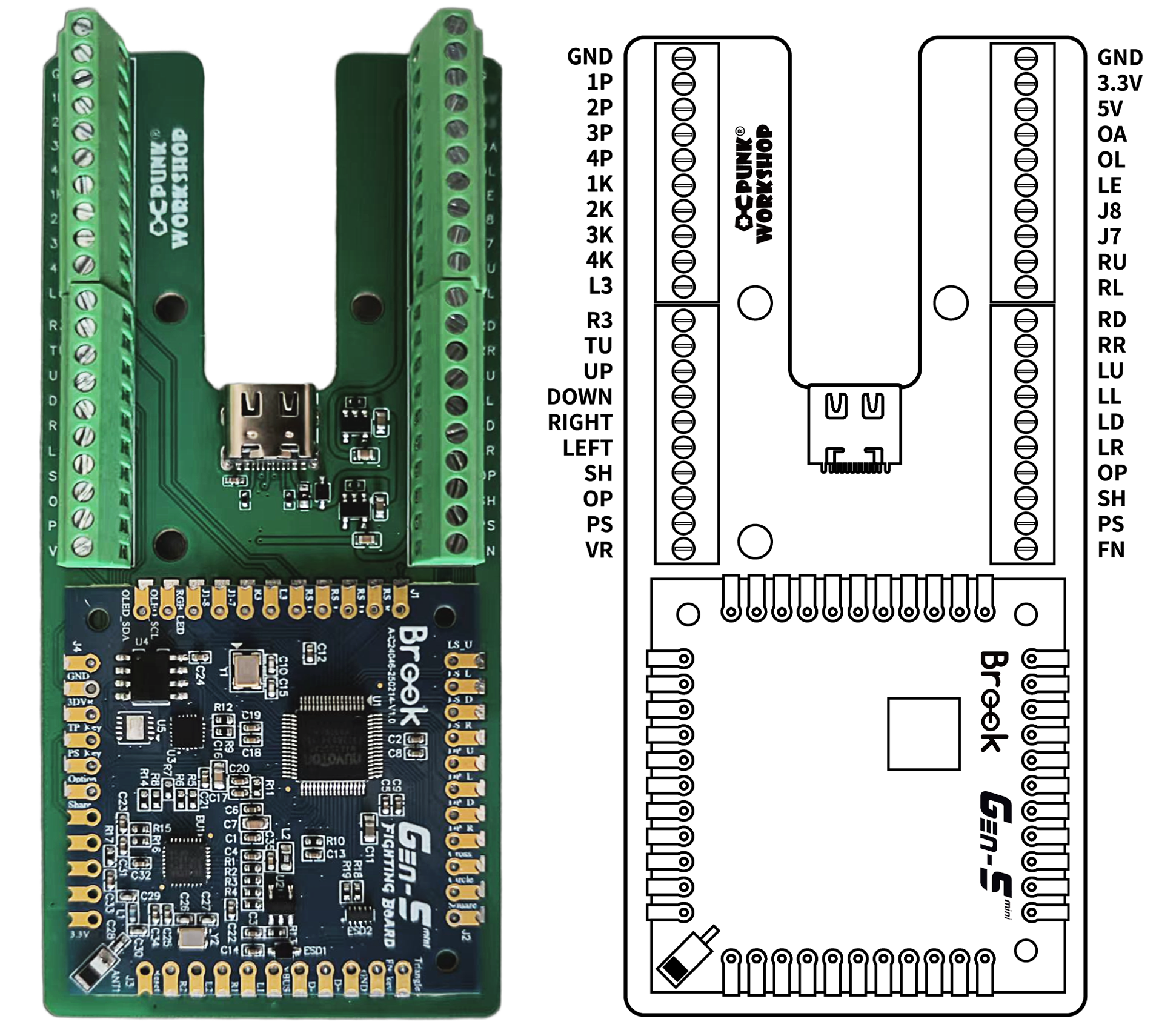Brook PS5対応】MINI BOX レバーレスコントローラー (ボタンレイアウト Brook PS5対応】MINI BOX レバーレスコントローラー (ボタンレイアウト